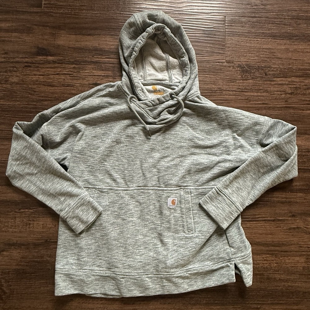 Carhartt Women's Large (12-14) Relaxed Fit Drop Shoulder Cowl-Neck Sweatshirt